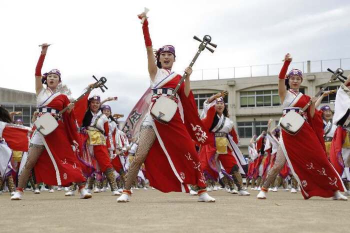 よさこい踊り 上野原で祭り