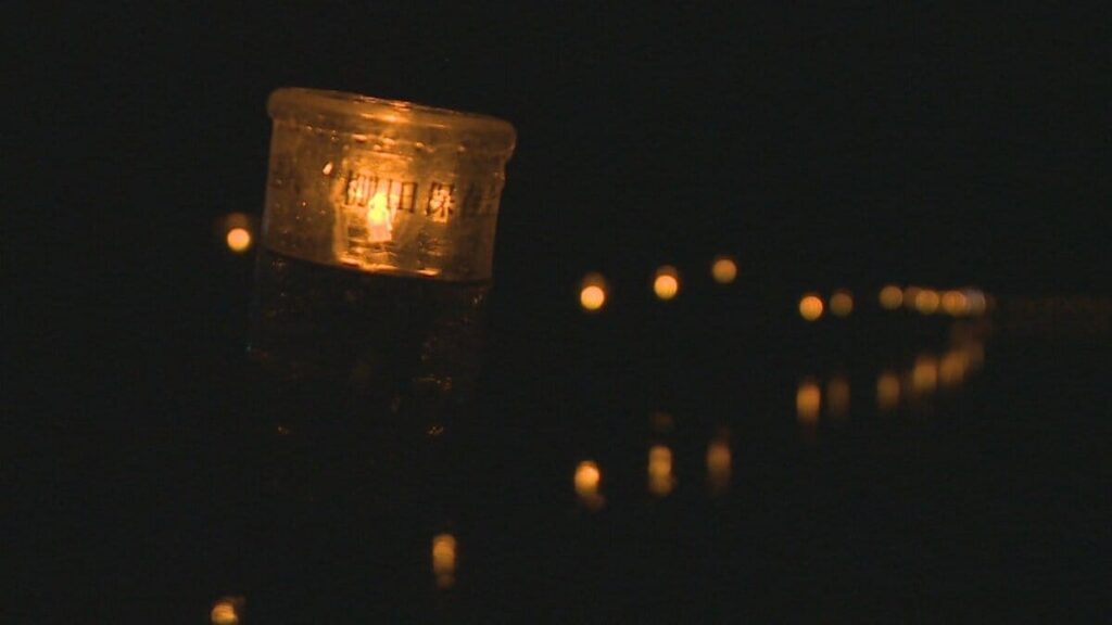 2000本のLEDライトで田植え後の棚田一面に幽玄な景色が広がる 甲斐市・御領棚田