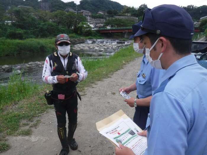 釣り客に安全呼び掛け 桂川