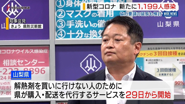 解熱剤の購入配送　山梨県が代行サービスを２９日から開始　新型コロナ感染拡大で